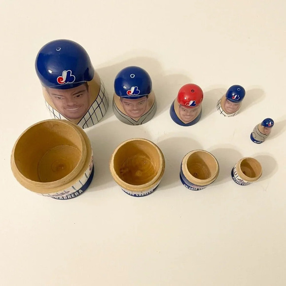 Babooshkah Nesting Doll Montreal Expos  Orlando Cabrera 5 Piece Set Flaws - Picture 5 of 16